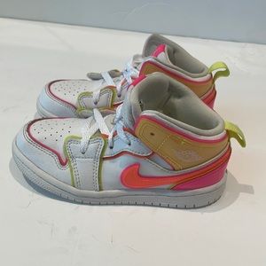 Nike Jordan neon glow sneakers high tops for girl size 10c